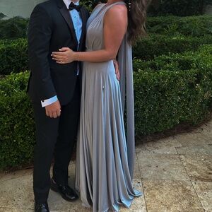 Anthropologie Silver Gown